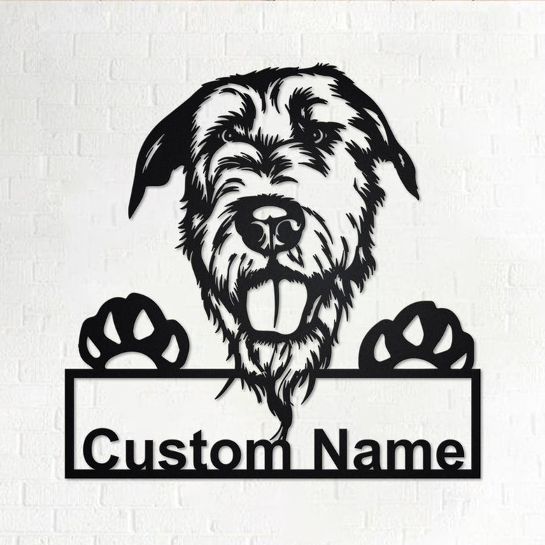 Custom Irish wolfhound Dog Metal Wall Art, Personalized Irish wolfhound Name Sign Decoration For Room, Irish wolfhound Home Decor,Custom Dog