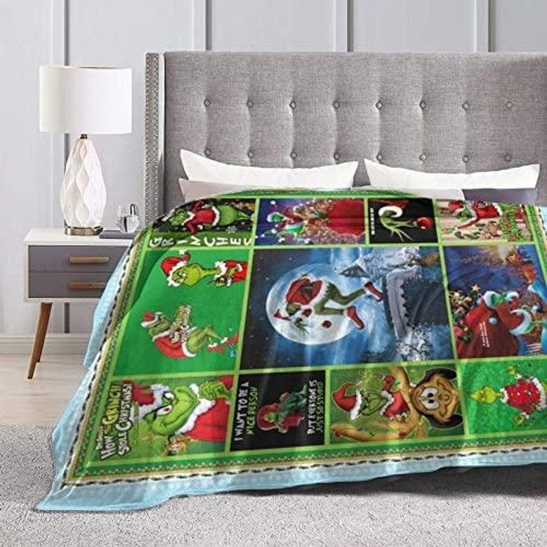 Christmas Flannel Fleece Blanket, Ultra-soft Cozy Wrinkle Resistant Flannel Blankets Xmas Throw Christmas Blanket Bed Fleece Throw Home Decor For Office Couch Bed Sofa Travel