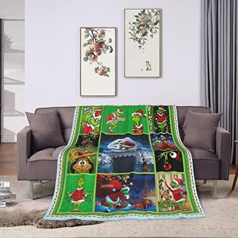 Christmas Flannel Fleece Blanket, Ultra-soft Cozy Wrinkle Resistant Flannel Blankets Xmas Throw Christmas Blanket Bed Fleece Throw Home Decor For Office Couch Bed Sofa Travel