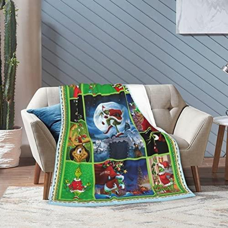 Christmas Flannel Fleece Blanket, Ultra-soft Cozy Wrinkle Resistant Flannel Blankets Xmas Throw Christmas Blanket Bed Fleece Throw Home Decor For Office Couch Bed Sofa Travel