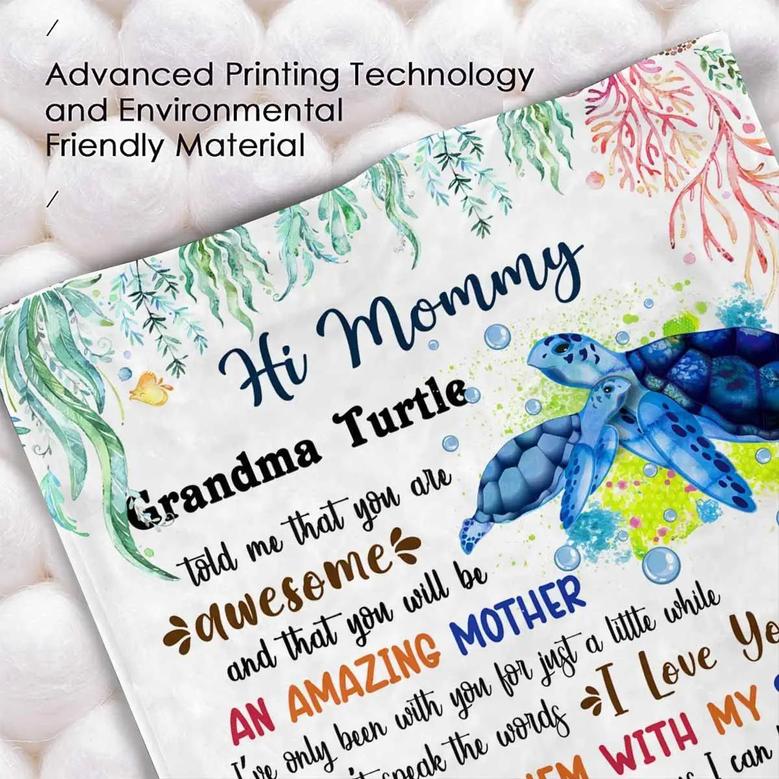 Custom Blanket For My Mom From Mom, Personalized Blanket With Names Hi Mummy I Love You So I Say Them With My Smile Fleece Blanket Extra Soft Travel Blanket