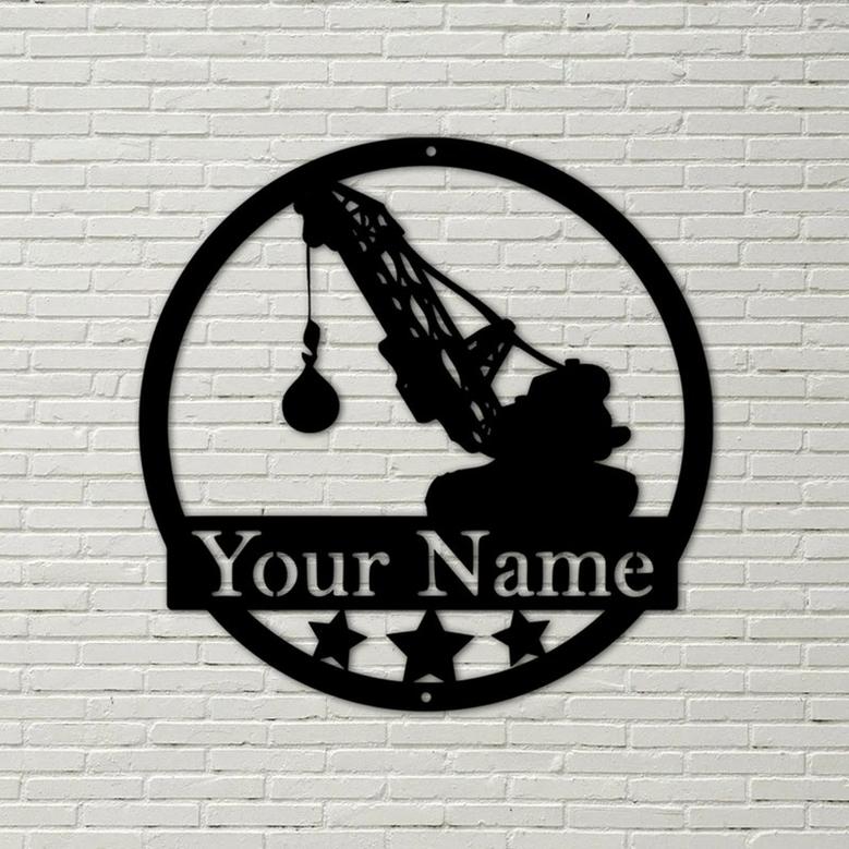 Construction Collection Wrecking Ball, metal sign, art, wall decor, Demolition, company, truck metal sign, personalized sign, wrecking ball