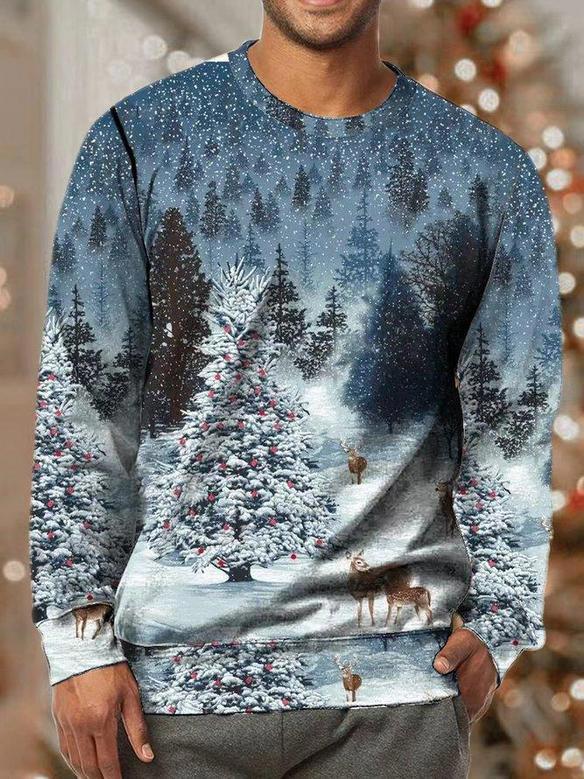 Men Grey Crew Neck Full Sleeves Casual Sweatshirt