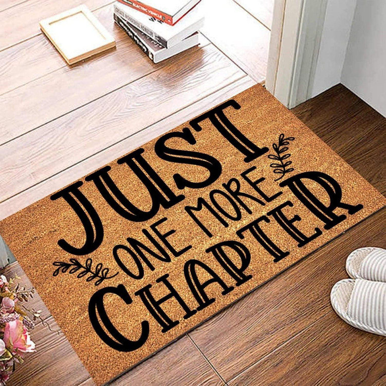 Coir Doormat Positive Quotes Lettering Words Funny Entryway Rug With Heavy Duty Just One More Chapter Coir Doormat For Entry Front Porch Decor Brown Housewarming Gift
