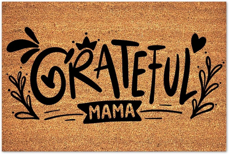Outdoor Mats For Home Entrance Quote Inspirational Motivational Funny Coir Doormat With Heavy Duty Backing Grateful Mama Coir Mat Indoor Outdoor - Front Door Entryway Mats Housewarming Gift