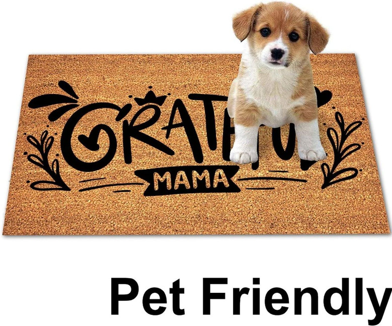 Outdoor Mats For Home Entrance Quote Inspirational Motivational Funny Coir Doormat With Heavy Duty Backing Grateful Mama Coir Mat Indoor Outdoor - Front Door Entryway Mats Housewarming Gift