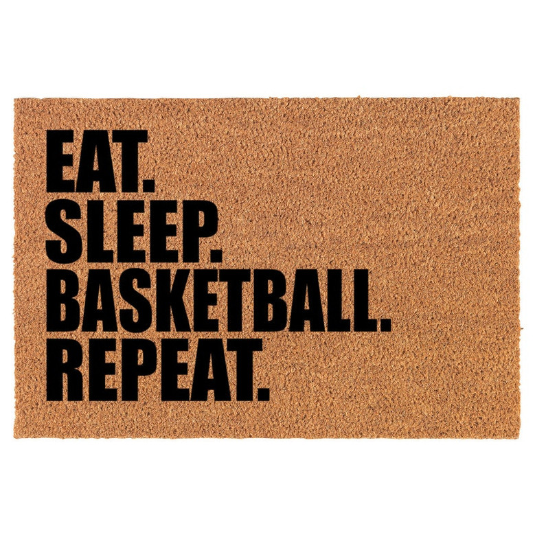 Eat Sleep Basketball Repeat Coir Doormat Door Mat Housewarming Gift Newlywed Gift Wedding Gift New Home