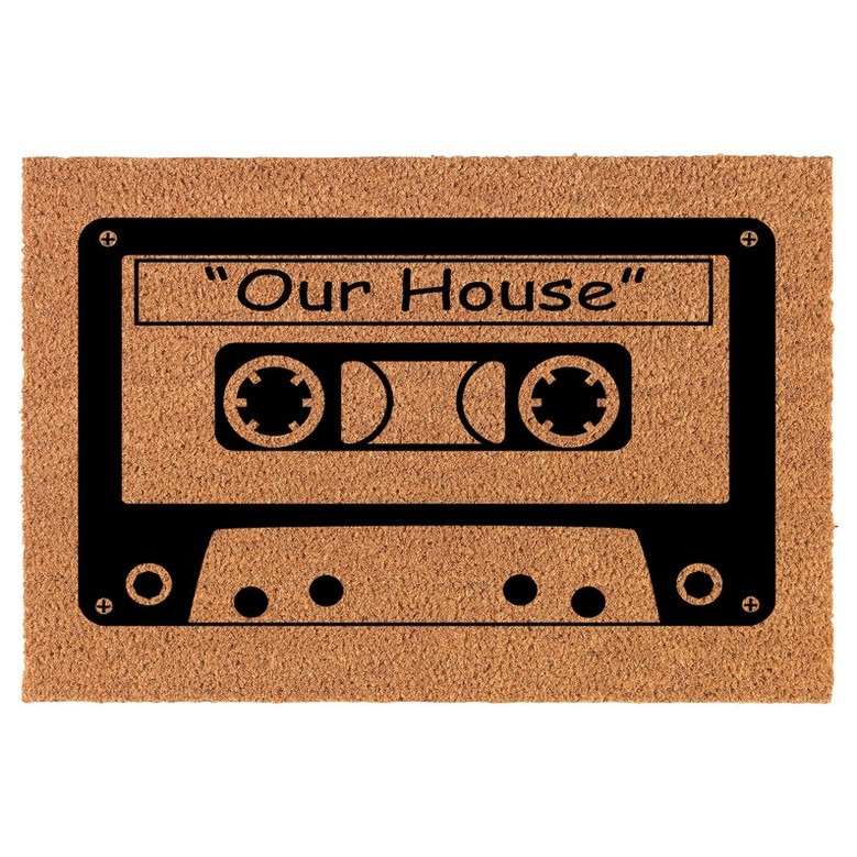 Our House Mix Cassette Tape Retro Funny Coir Doormat Door Mat Entry Mat Housewarming Gift Newlywed Gift Wedding Gift New Home