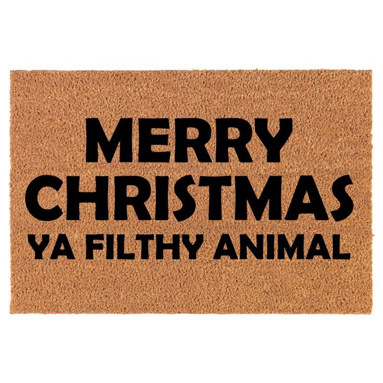 Merry Christmas Ya Filthy Animal Funny Coir Doormat Door Mat Housewarming Gift Newlywed Gift Wedding Gift New Home