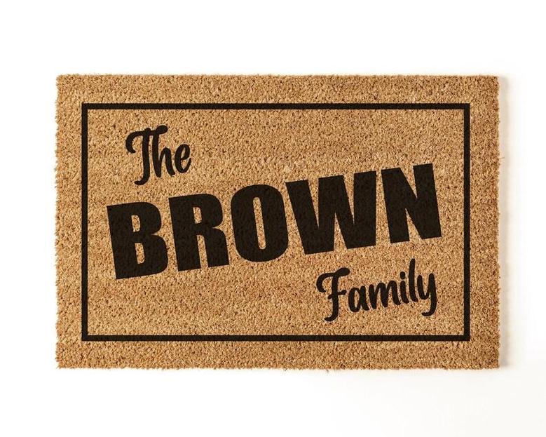 Personalised Family Name Door Mat - Coir Door Mat - New Home Gift - Family Gift - Personalised Entrance Mat Coir Doormat Home Decoration
