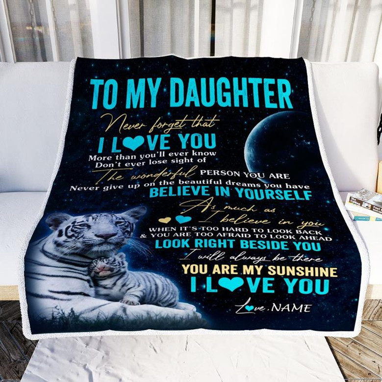 „To My Daughter“ Brief-Decke – Personalisierte Flauschdecke Als Geschenk Von Mama/Papa, 152x203 Cm