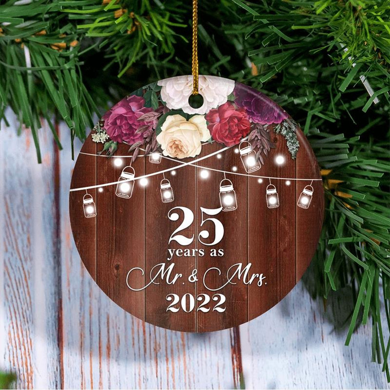 25th wedding anniversary christmas tree ornaments discount