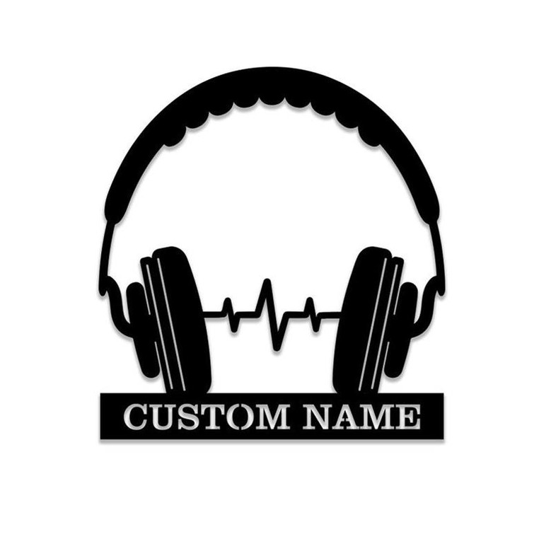 Custom Headphone Metal Wall Art, Headphone Name Sign, Game Room Decor, Studio Wall Art, Headphone Decor, Gamer Gift, DJ Gift