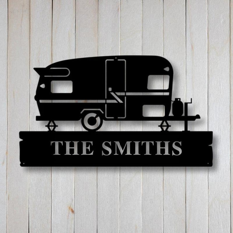 Custom Metal Camper Sign Custom Family Sign Metal Wall Art Farmhouse Decor Family Name Sign Housewarming Christmas Gift