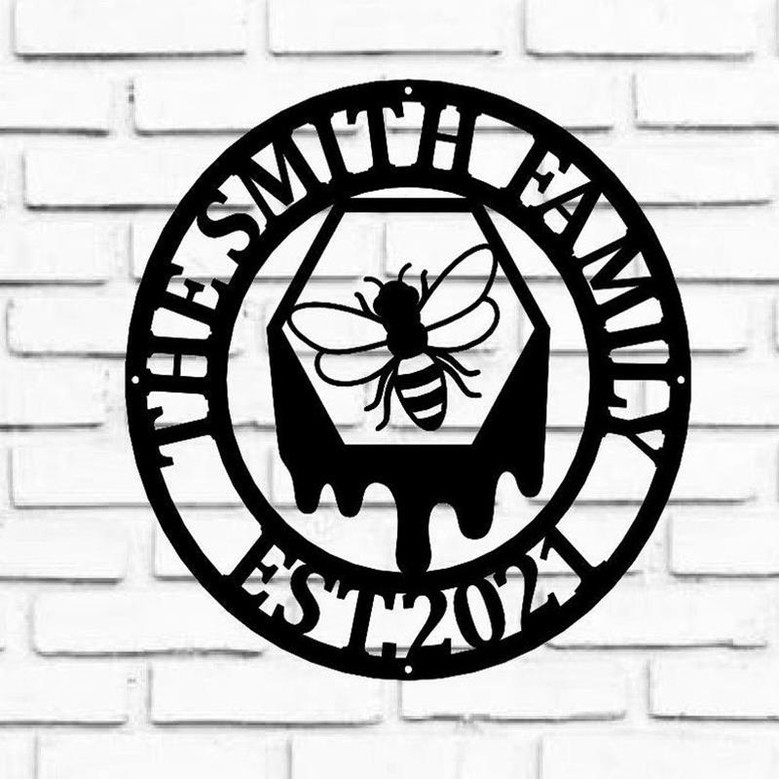 Honey Bee Family Name Established Sign