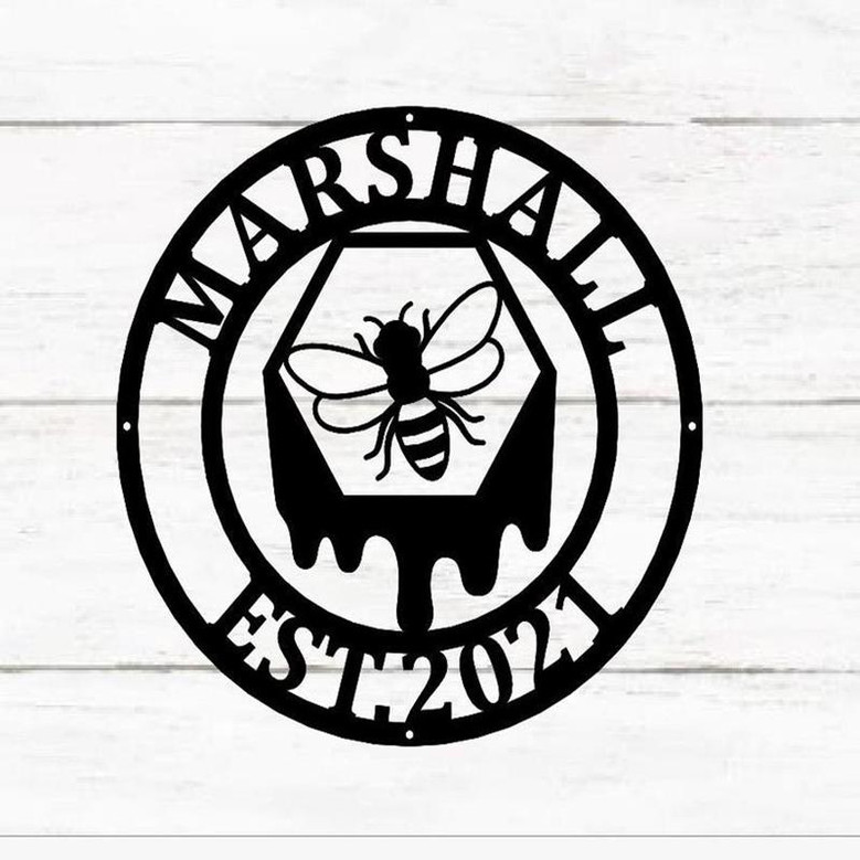 Honey Bee Family Name Established Sign