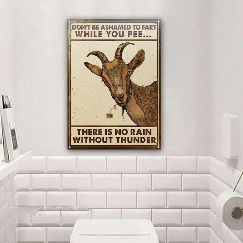 Metal Sign- Pretty Goat Sketch Don't Be Ashamed Rectangle Metal Sign