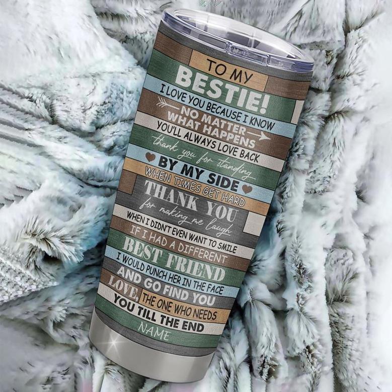 Personalized To My Bestie From Best Friend Stainless Steel Tumbler Cup Colorful Tree You Are My Person Soul Sister Coworker Unique Bestie Birthday Christmas Travel Mug