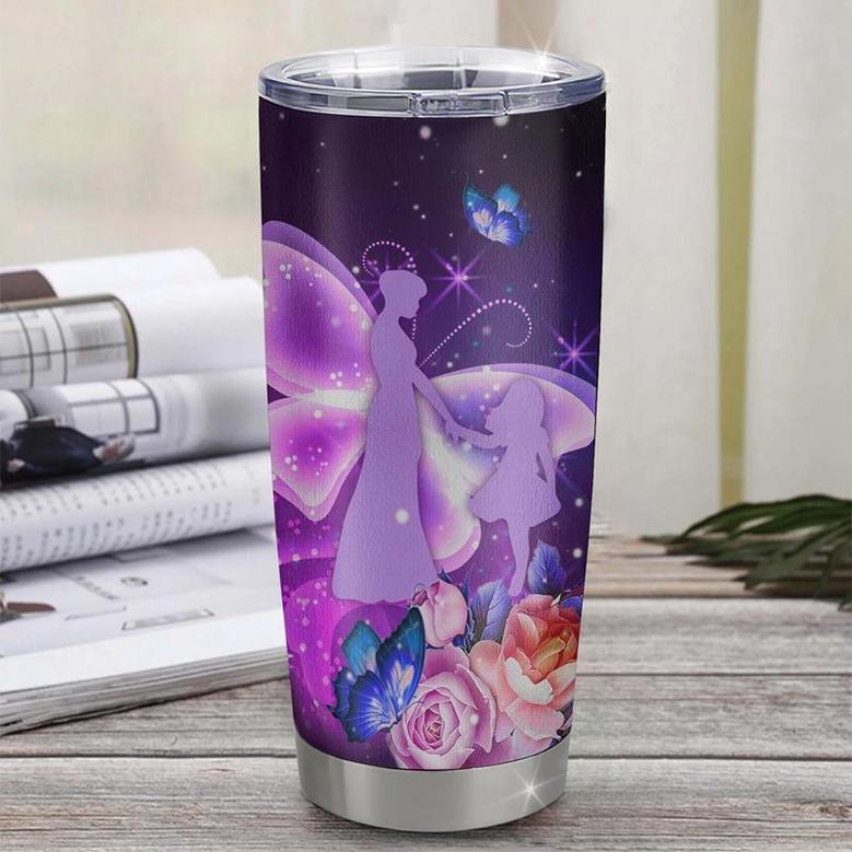 Personalized Bonus Daughter From Stepmom Stainless Steel Tumbler Butterfly Sometimes It's Hard to Find Words to Say I Love You Stepdaughter Birthday Christmas Travel Mug