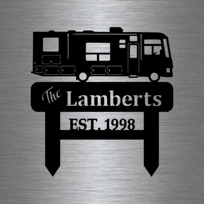 Personalized Camper Yard Sign , Metal Campground Signs, Camper Decor, Happy Campers Yard Sign