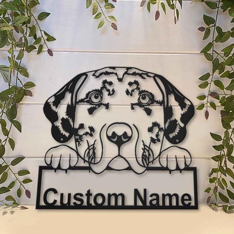Personalized Catahoula Leopard Dog Metal Sign Art | Custom Catahoula Leopard Dog Metal Sign | Dog Gift | Birthday Gift | Animal Funny