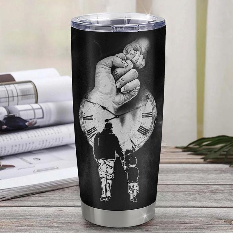 Personalized To My Dad From Son Little Boy Stainless Steel Tumbler Cup I Know It's Not Easy A Man To Raise A Child Dad Fathers Day Birthday Christmas Travel Mug