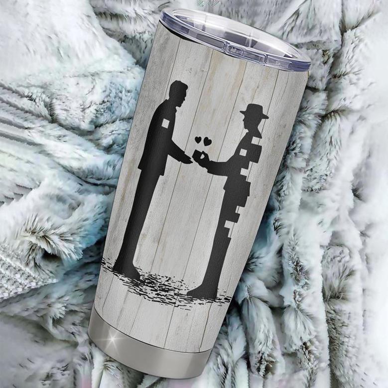 Personalized To My Dad From Son Stainless Steel Tumbler Cup I Know It’s Not Easy For A Man To Raise A Child Dad Fathers Day Birthday Christmas Travel Mug