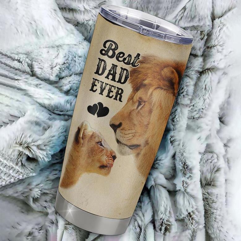 Personalized To My Dad From Son Stainless Steel Tumbler Cup I Know It’s Not Easy For A Man To Raise A Child Lion Dad Papa Fathers Day Birthday Christmas Travel Mug