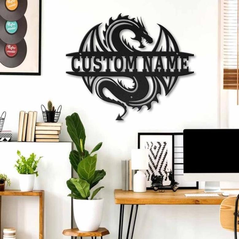 Personalized Dragon Metal Sign Art | Custom Dragon Metal Sign | Dragon Gifts Funny | Hobbie Gift | Animal Custom