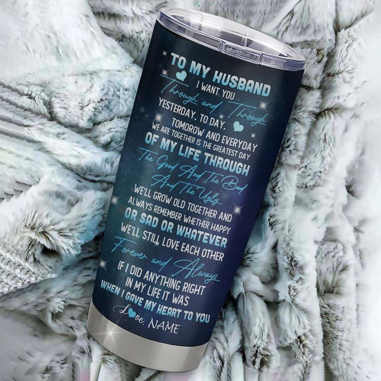 Personalized To My Husband From Wife Stainless Steel Tumbler Cup Deer You Are The Love Of My Life Husband Birthday Anniversary Wedding Day Christmas For Her Travel Mug