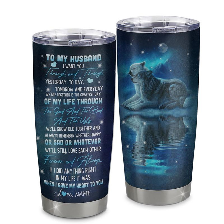 Personalized To My Husband From Wife Stainless Steel Tumbler Cup Deer You Are The Love Of My Life Husband Birthday Anniversary Wedding Day Christmas For Her Travel Mug