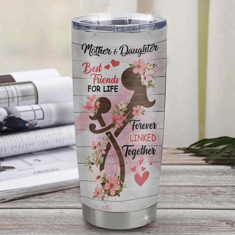 Personalized To My Mom From Daughter Stainless Steel Tumbler Cup Flower I Love You With All Of My Heart Mom Mothers Day Birthday Christmas Travel Mug