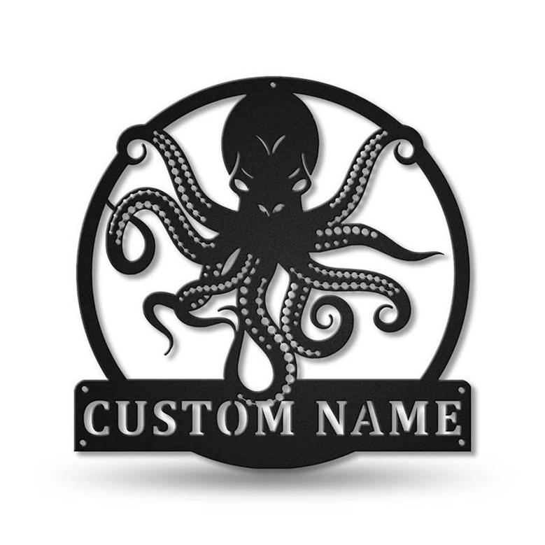 Personalized Octopus Metal Sign Art | Custom Octopus Metal Sign | Octopus Gifts Funny | Hobbie Gift | Animal Custom