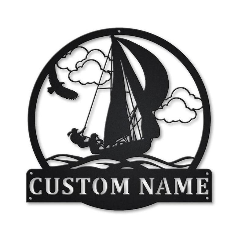 Personalized Sailing Sport Monogram Metal Sign | Custom Sailing Metal Sign | Birthday Gift | Sailing Gift