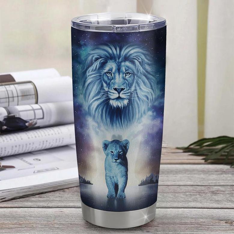 Personalized To My Son Lion From Dad Father Stainless Steel Tumbler Cup Every Day Laugh Love Live Son Birthday Graduation Christmas Travel Mug