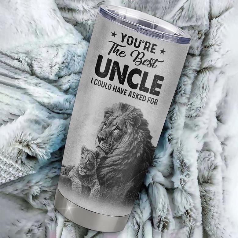 Personalized To My Uncle From Nephew Litte Boy Stainless Steel Tumbler Cup Love You Always And Forever Lion Uncle Fathers Day Birthday Christmas Travel Mug
