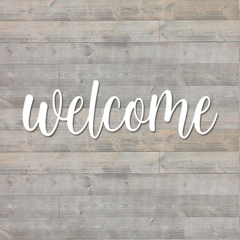 Welcome Metal Word Art Kembara Script Word Art Indoor Outdoor Welcome Metal Sign Metal Wall Art Farmhouse Decor Welcome Word Art