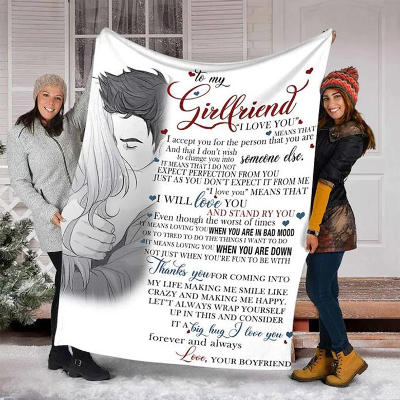 To My Girlfriend I love you Blanket, Family Blanket, Outdoor,Couple, Holiday Blanket, Vacation Halloween,Gift