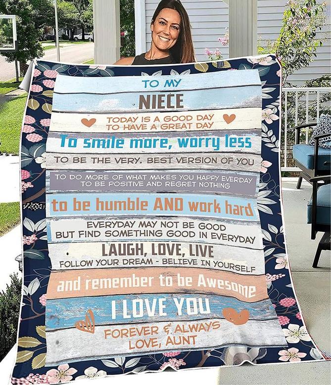 To My Niece Today Is A Good Day I Love You Forever And Always Blanket Gift For Niece From Aunt Birthday Gift Home Decor