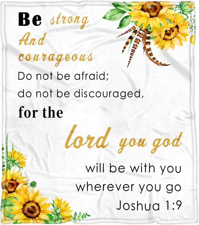 Be Strong & Courageous Throw Blanket - Gifts for Women Christian Bible Verse Throw Blanket Be Strong & Courageous Throw Blanket - Gifts for Women Christian Bible Verse Throw Blanket