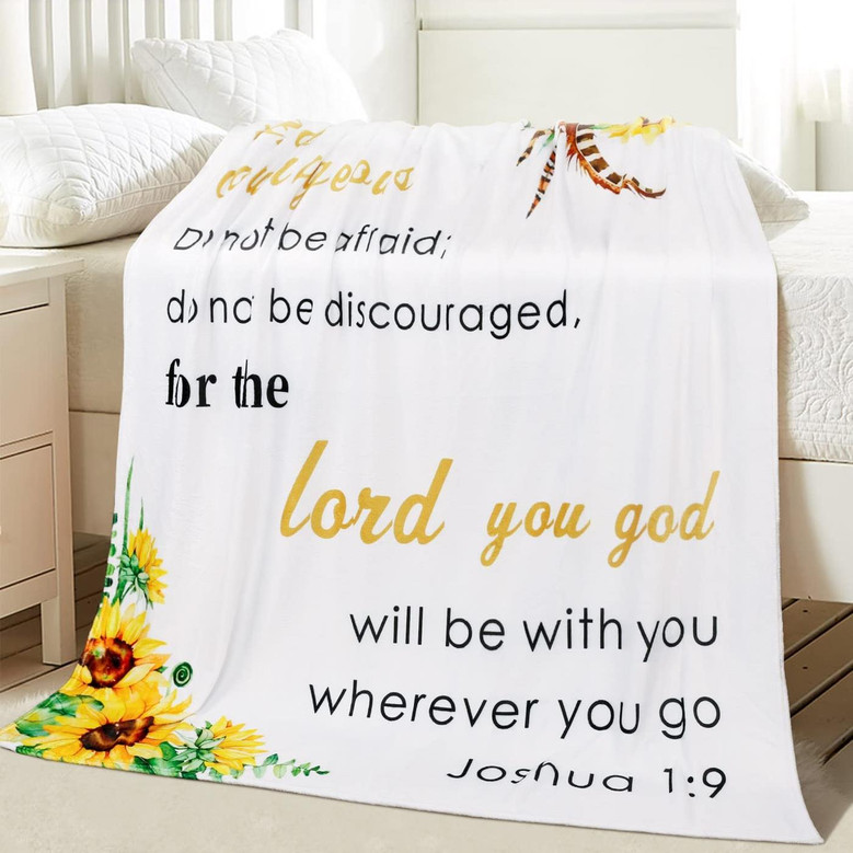 Be Strong & Courageous Throw Blanket - Gifts for Women Christian Bible Verse Throw Blanket Be Strong & Courageous Throw Blanket - Gifts for Women Christian Bible Verse Throw Blanket