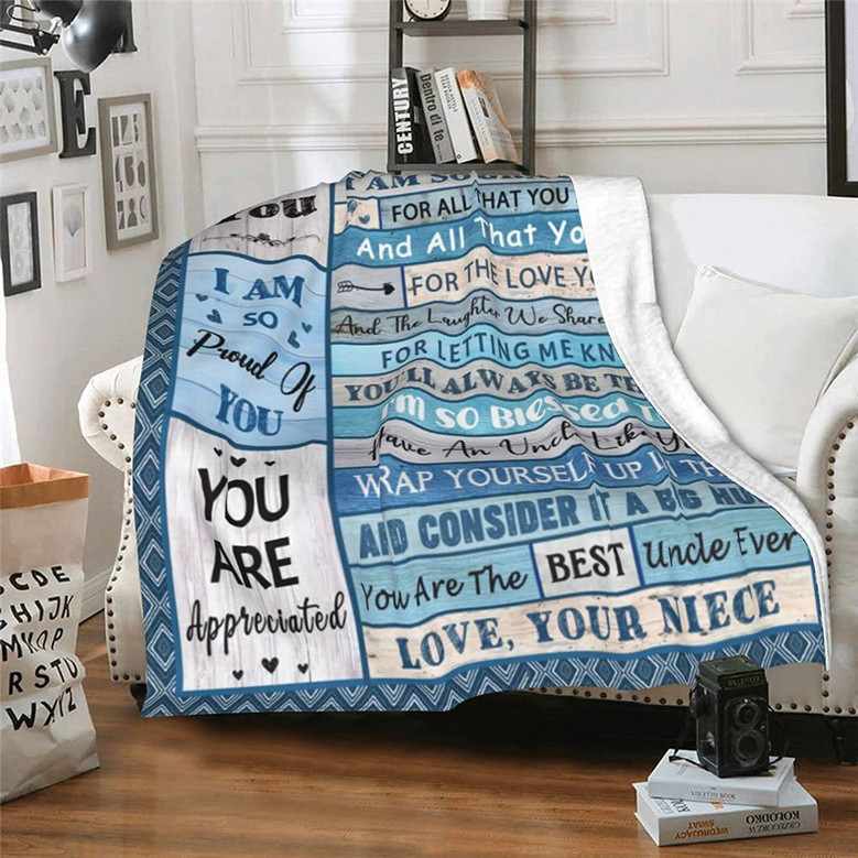 Uncle Gifts Blanket Gift for Uncle from Niece Best Uncle Ever Gift Throw Blanket