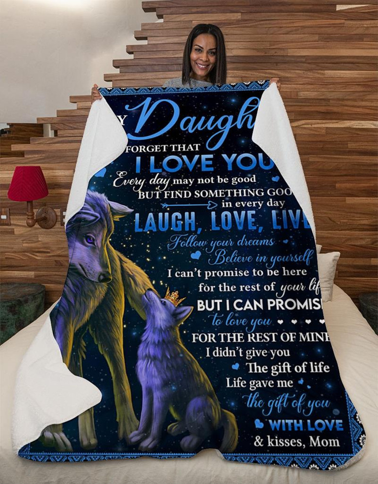 Wolf To My Daughter Never Forget That I Love You Mom Fleece Blanket Gift For Daughter From Mom Home Decor Bedding Couch Wolf To My Daughter Never Forget That I Love You Mom Fleece Blanket Gift For Daughter From Mom Home Decor Bedding Couch