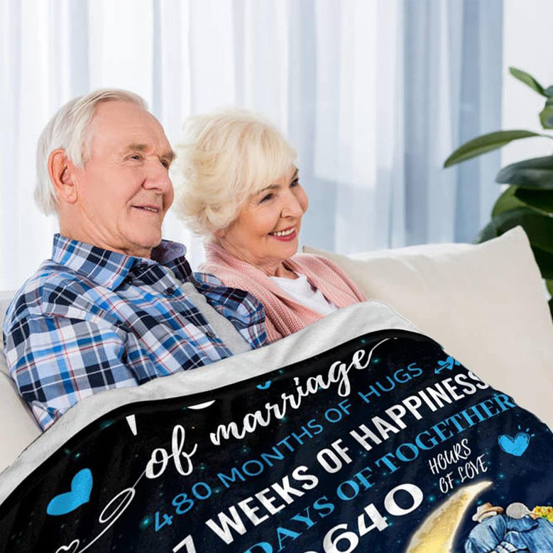 40th Wedding Anniversary Blanket Gifts,40 Years of Love Couple Golden Marriage Gifts for Dad,Mom,Grandpa,Grandma,Grandparents,40th Anniversary Birthday Gift for Husband and Wife 40th Wedding Anniversary Blanket Gifts,40 Years of Love Couple Golden Marriage Gifts for Dad,Mom,Grandpa,Grandma,Grandparents,40th Anniversary Birthday Gift for Husband and Wife