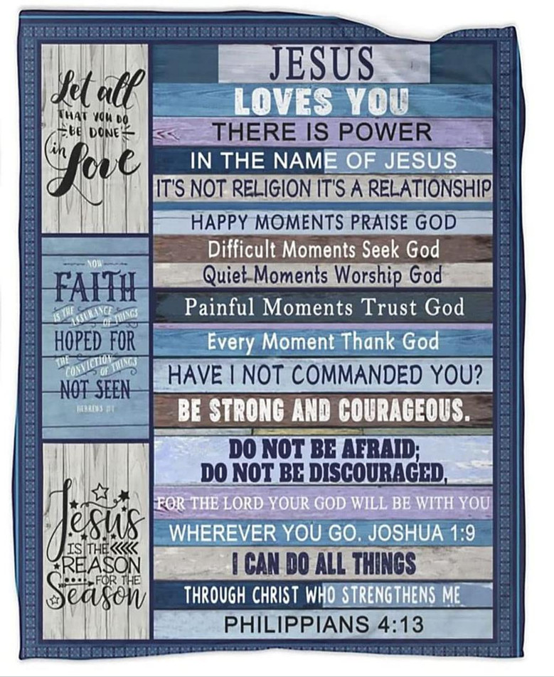 Bible Verse Jesus Blanket Christian Throw Religious Blankets for Couch Sofa Bed Warm Flannel