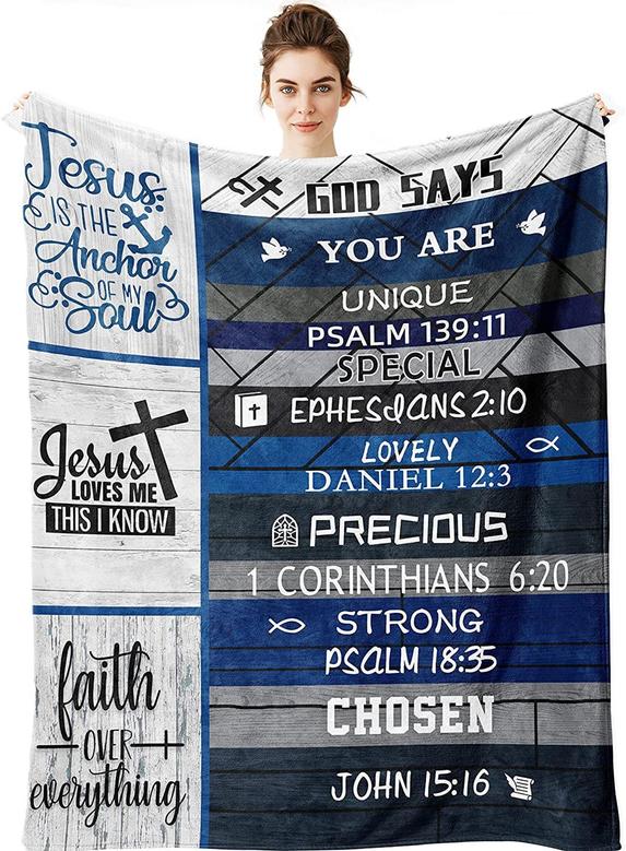 Blanket for Christian Friends Bible Gifts for Women Bible Verse Blankets with Inspirational Proverbs Scripture God Bless Throw Blankets