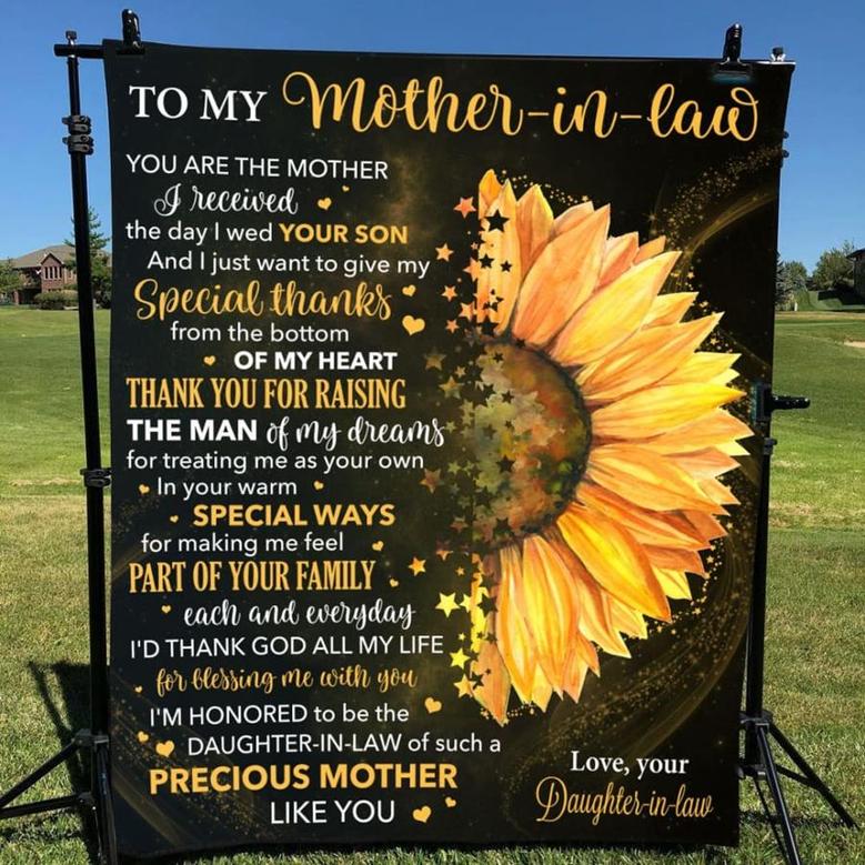 Blanket Gift For Mother-In-Law Mother Day Gift Thanks For Raising The Man Of My Dreams