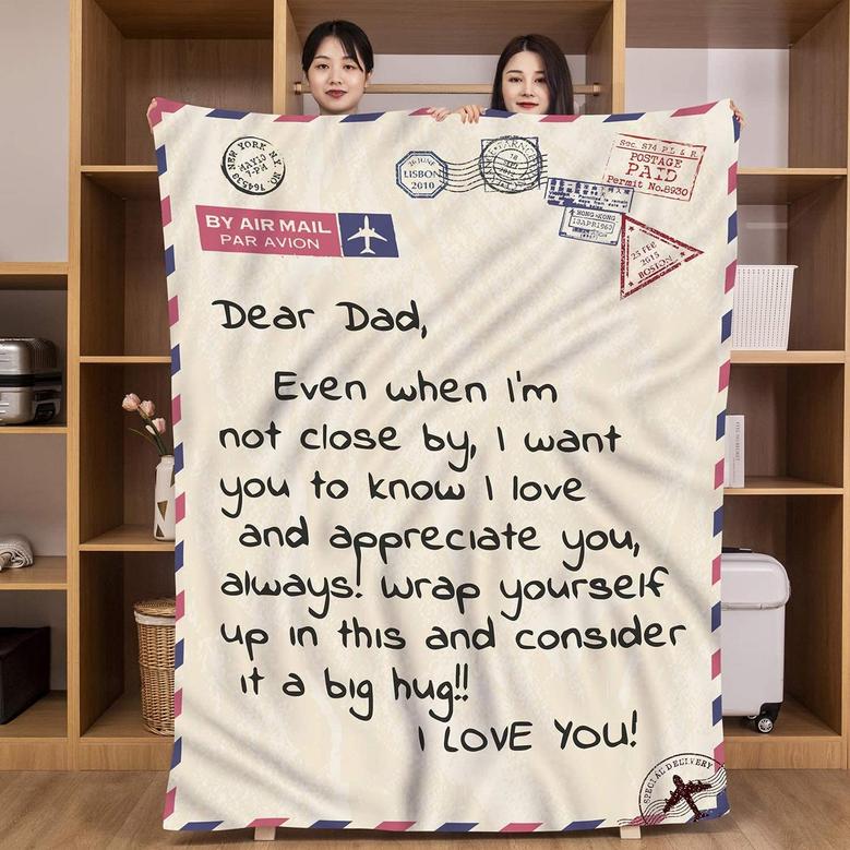 Dad Blanket from Daughter or Son Fleece Blanket, Father's Day Blanket
