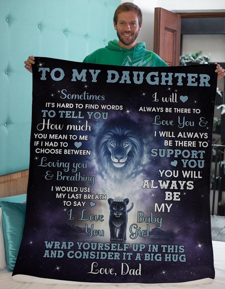To My Daughter From Dad Fleece Blanket Christmas gift Funny Halloween Christmas Party Dad Mom Christmas gift Custom blanket gift