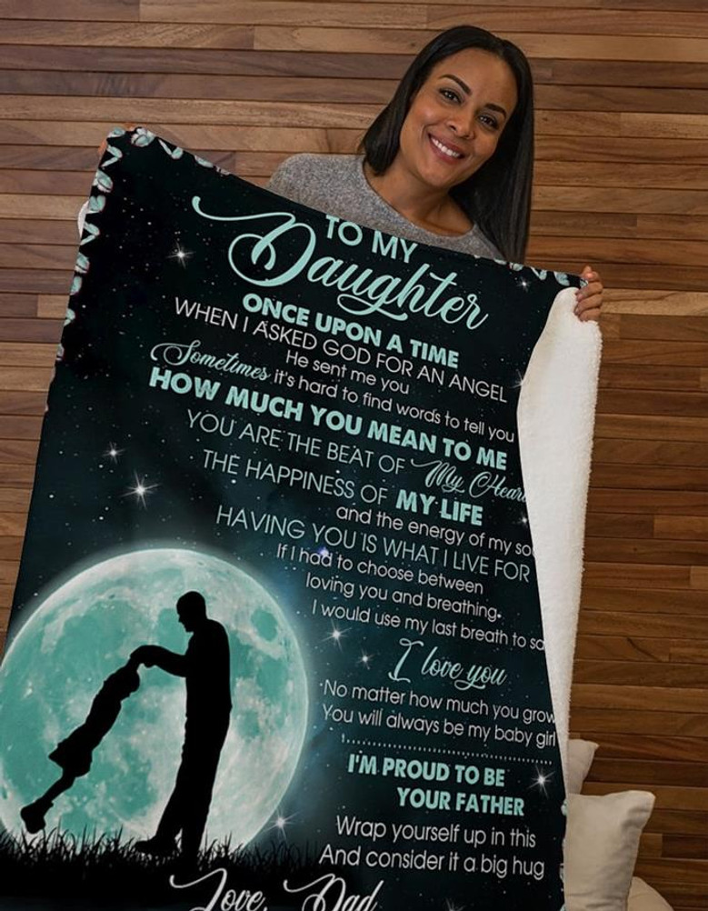To My Daughter From Dad Fleece Blanket Halloween gift Halloween Christmas Party Dad Mom Christmas gift Daughter blanket Dad Gift